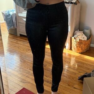 Express Black shiny High-Waisted skinny jeans